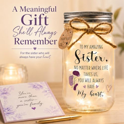 Solmay Sister Birthday Gifts, Birthday Gifts for Sister Adult Keepsake Jar - color: Sister