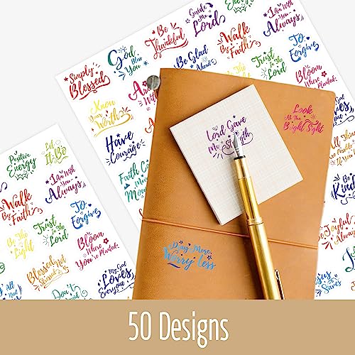 1000 PCS Bible Verse Stickers, Clear Inspirational Pray Stickers Encouraging Scripture Decals Jesus Christian Religious Faith Labels for Scrapbooks Bottles Computer Planner Diary Album Kids Adults - color: Colour Text Version