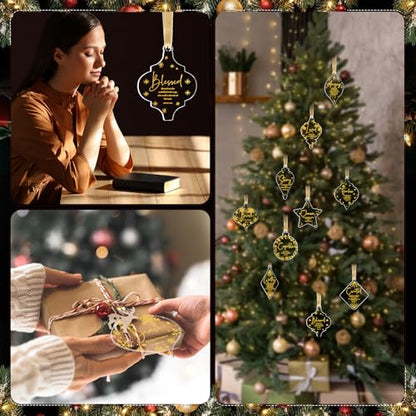 Kasyat 10 Sets Christian Tree Ornaments Bulk Clear with Cards, Casual - style: Casual