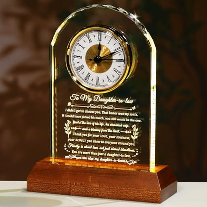 Arikyrist Glass Clock Daughter in Law Gifts from Mother-in-Law - color: Daughter-in-law