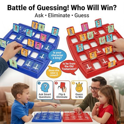 Bible Character Mystery Game,Guessing Bible Who I Am Board Games for Kids & Families, 2 Players Logic Deduction Christian Games with 24 Holy Bible Characters Catholic Gifts