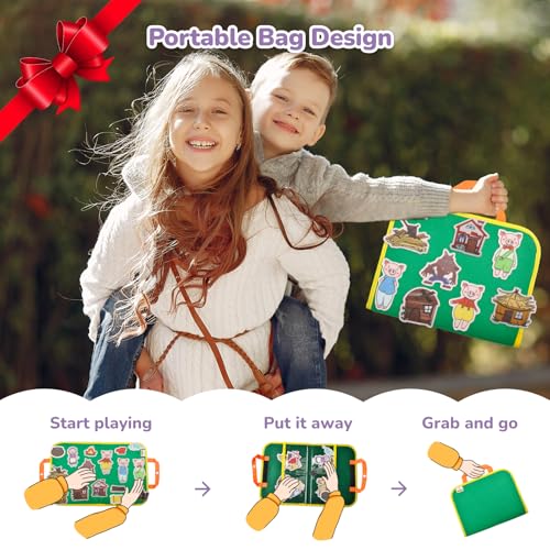 CHEFAN 12 Pack Felt Board Story Sets, Flannel Board Stories for Classroom - color: Fairy-tales-12pack-c