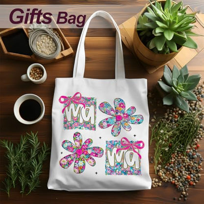 Mama Mom Tote Bag Mom Birthday Gifts Canvas Tote Bag, Reusable Canvas Shoulder Bags for Grocery Shopping, Beach 01 - color: Mamaflower01