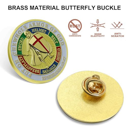 6/12/50/100PacK Put On The Whole Armor Of God Pins Bulk 1.2Inch-Ephesians 6 13-17