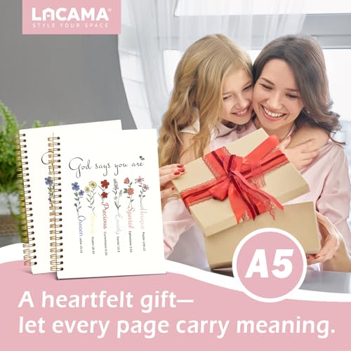 Lacama Bible Journal for Women A5，Christian Gifts for Women - color: God Says You Are-5