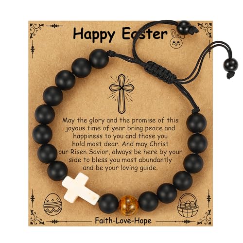 First Communion Confirmation Gifts for Girls, Cross Natural Beads Bracelet Christian Religious Jewelry Gifts for Kids Teen Girls - style: Style-4