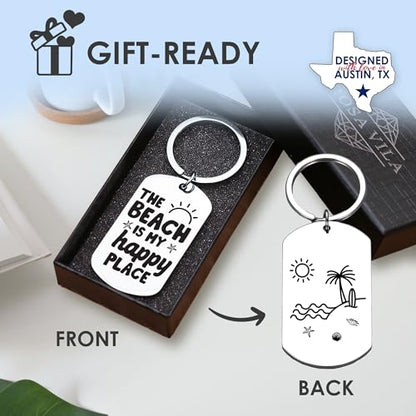 Rosa Vila Keychains For Women & Men, Gifts For Mom, Bonus Mom, Aunt, Sister, Dad, Grandma, Nurse, Teens, Coach, Teacher Pilot - style: Beach Keychain
