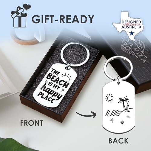 Rosa Vila Keychains For Women & Men, Gifts For Mom, Bonus Mom, Aunt, Sister, Dad, Grandma, Nurse, Teens, Coach, Teacher Pilot - style: Beach Keychain