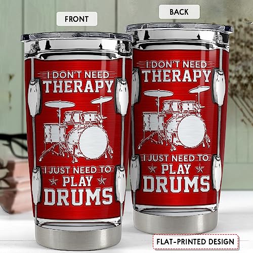 SANDJEST Drummer Tumbler 20oz Stainless Steel Insulated Tumblers Drum Coffee Travel Mug Gift for Drummers - color: Drummer