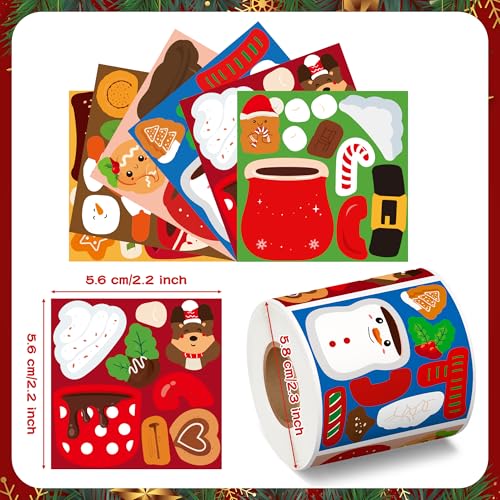 Haooryx Christmas DIY Sticker Roll, 300 Pcs Make Your Own Hot Cocoa Cup - style: Hot Cocoa 1Roll