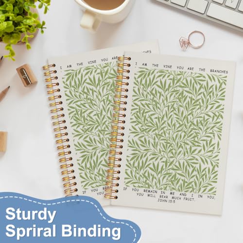 Green Botanical Christian Notebook Journal, 5.5x8.3 - color: white-Green Botanical