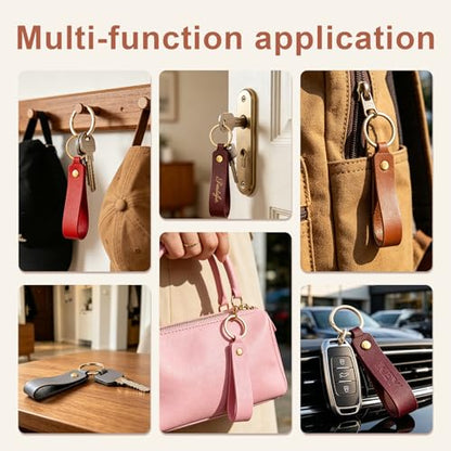 30 Pcs Leather Keychain Kit, PU Leather Key Fob, Key Chains Kit - color: 10colors, 30pcs