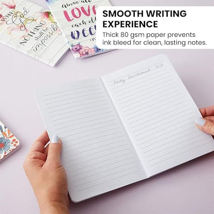 Juvale Prayer Journals for Women – 5x8 Christian Notebooks with Floral Design, 80 Pages Each, Featuring Inspirational Bible Verses and Scripture, Perfect for Personal Reflection or Gifts - 12-Pack