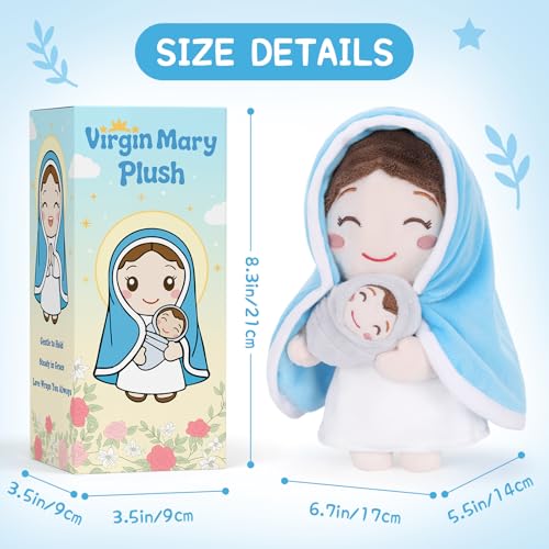 FunisFun Jesus Plush Virgin Mary Stuffed Animal Doll Ideal Gifts for Christian Church Religious Party Favors Christmas (Virgin Mary) - style: Virgin Mary