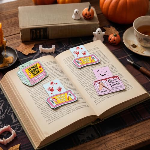 Horror Movie Magnetic Bookmarks 20Pcs Spooky Die-Cut Markers, Party Favors - style: Halloween Horror Movie