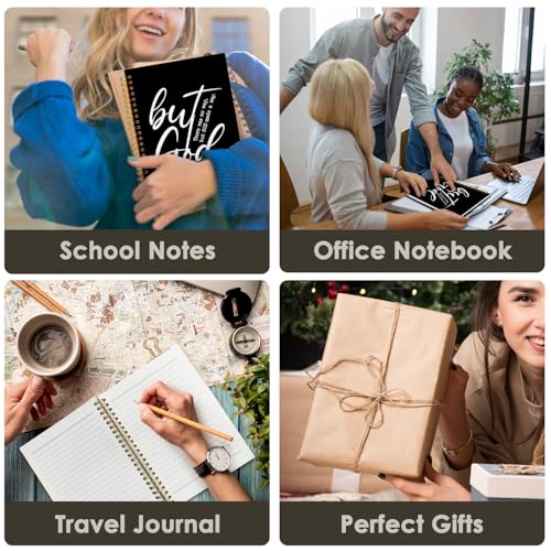 Wheatwin Bible Notebook, But God Christian Notebook Journal, Christian Gifts for Men Women, Inspirational Christian Hardcover Spiral Notebook 5.5x8.3 - Black - color: But god - Black