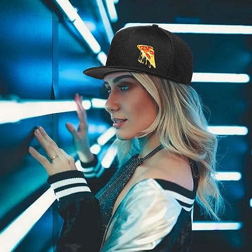 Chef Hat Flat Bill Hats for Men Funny Double Knives Kitchen Adjustable Baseball Cap Snapback Hat for Women - color: Pizza