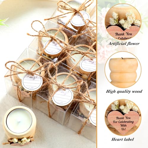 MTLEE 16 Pack Wooden Tealight Candle Holder Kit Guest Gifts, Boho - color: Boho
