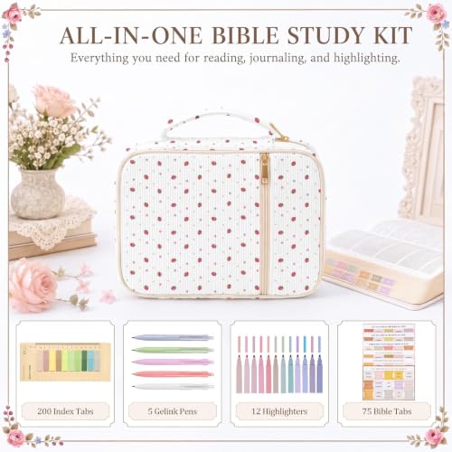 Britimes Bible Cover Case for Women, Bible Cover, Strawberry - color: Strawberry