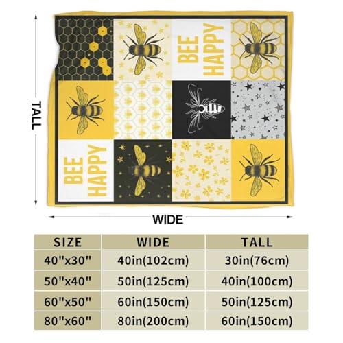 Bee Soft Cozy Blanket Bees Throw Blanket Super Plush Warm Stuff Lightweight Fleece Flannel Blankets Gifts for Women Girls Kids Adults 50"X40" - color: Bee, size: 50"x40"