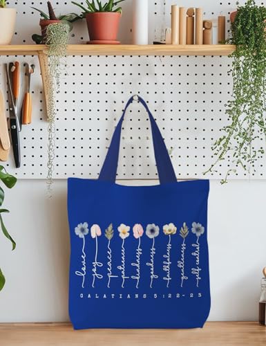 Bible Bags for Women, Christian Tote Bag, Gifts for Christian Women - color: Navy