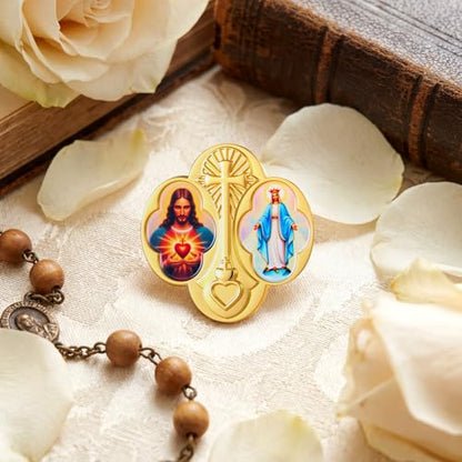 Yinkin 24 Pcs Catholic Pins Gold First Communion Lapel Pins - style: Sacred Heart