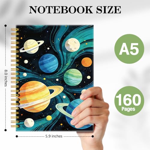 ERHACHAIJIA Celestial Galaxy Line Spiral Notebook Gifts for Student Teacher - color: Starry Sky Blue