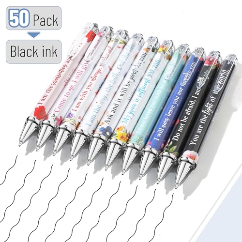 Mr. Pen- Christian Pen Set, 50 Pack, Black Ink, Opulent Blooms - color: Opulent Blooms, Black Ink, size: 50 Pack