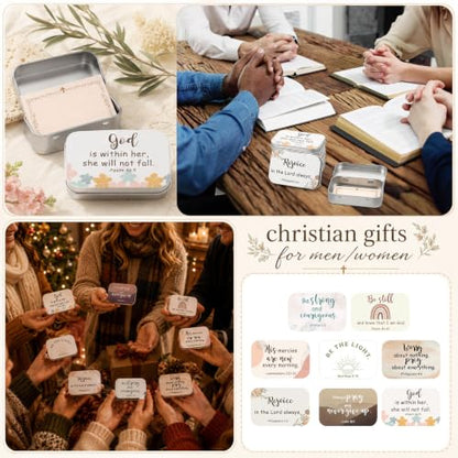 144 Pcs Prayer Box Set, 24 Tins, 120 Prayer Cards, Christian Gifts Bulk - style: Bohemian