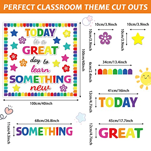 Learn Bulletin Board Decoration Set Welcome Classroom Bulletin Board Cutouts for Party School Classroom Door Welcome Bulletin Board Craft Home Wall (Today is a Great Day to Learn Something New) - style: Today is a Great Day to Learn Something New