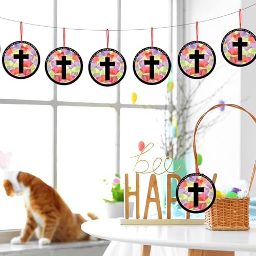 Motipuns 32 Sets Cross Suncatchers Kit, Christian Sunday School Crafts - style: Cross