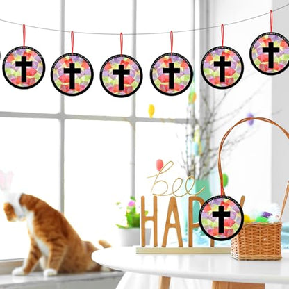 Motipuns 32 Sets Cross Suncatchers Kit, Christian Sunday School Crafts - style: Cross