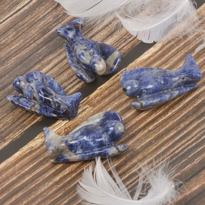 Justinstones Carved Blue Sodalite Gemstone Peace Angel Pocket Guardian AngelHealing Statue 2 inch - color: Blue Sodalite