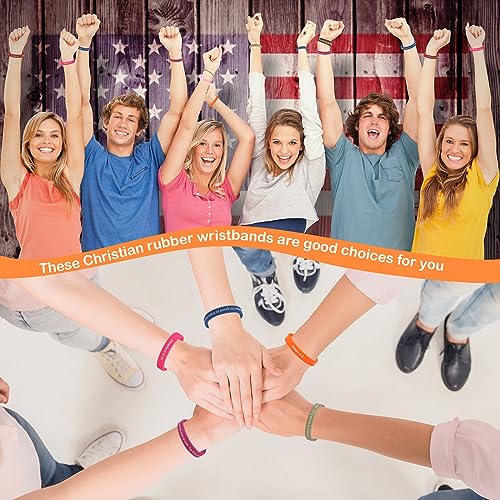 Estune 120 Pcs Bible Verse Bracelets Christian Wristbands, Rustic Color - color: Rustic Color