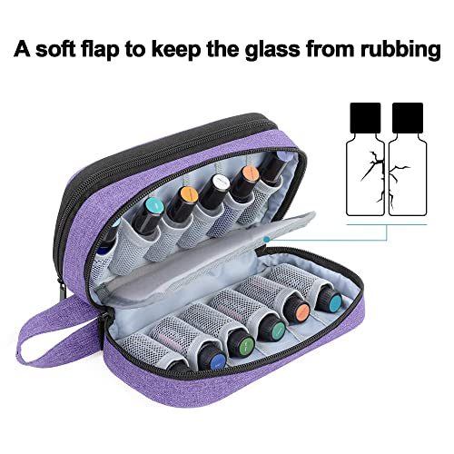 LUXJA Double-Layer Essential Oil Case Holds 12 Bottles, Purple - color: Purple