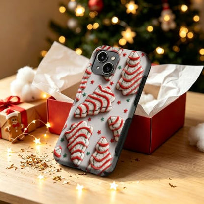 Compatible with iPhone 15 Case,Wireless Charging Compatible,Patented 2‑in‑1 Dual‑Layer Protection, Hot Transfer Print Hard Shell Cover - Christmas Dim Sum Biscuits - color: Christmas Dim sum biscuits, size: iPhone 15