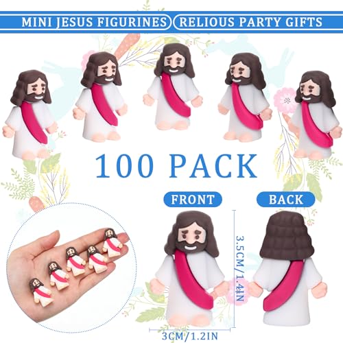 Barydat 100 Pcs Little Jesus Figures, Halloween Prank Props, Raspberry Red - color: Raspberry Red