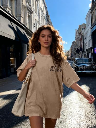 Eatbook Christian Shirts for Men Women Jesus Faith Oversized Acid Wash Tops - color: Apricot Jesus, size: X-Large