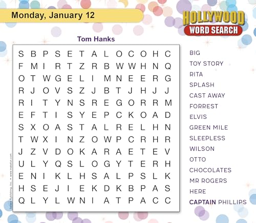 Hollywood Word Search 2026 Daily Desk Calendar: Boxed Page-a-Day Puzzle Calendar with Day-to-Day Word Searches on Movies, Stars & Pop Culture - color: Hollywood Word Search
