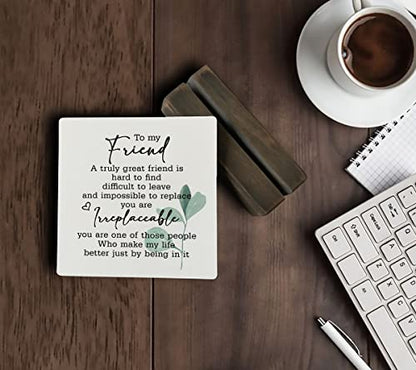 True Friendship Wood Plaque with Stand, A Great Friend is Hard to Find and Replace, Gifts for Women, Men, Friends - color: Friend01