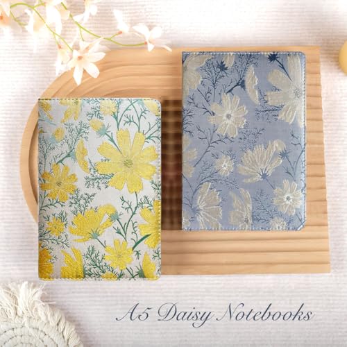 ipoul Beautiful Journal for Women, Daisy Flower, Hardcover, A5, 6x8, Lined Pages, Lay-flat, Personal Notebook, Self Care Journal, 40th Birthday Gifts for Women, Mothers day Gifts for mom - color: Daisy-silver