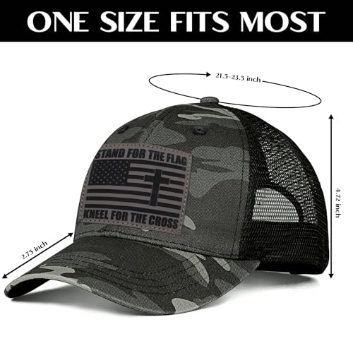 Christian Jesus Cross Hat American Flag Adjustable Faith Baseball Cap - Ideal Religious Gifts for Birthdays, Father's Day - color: Black-camo