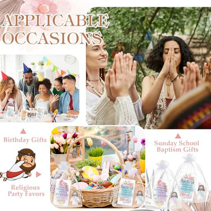 Bememo 25 Pcs Mini Jesus Figurines Easter Toys, Lovely Style, Five Colour - color: Five Colour