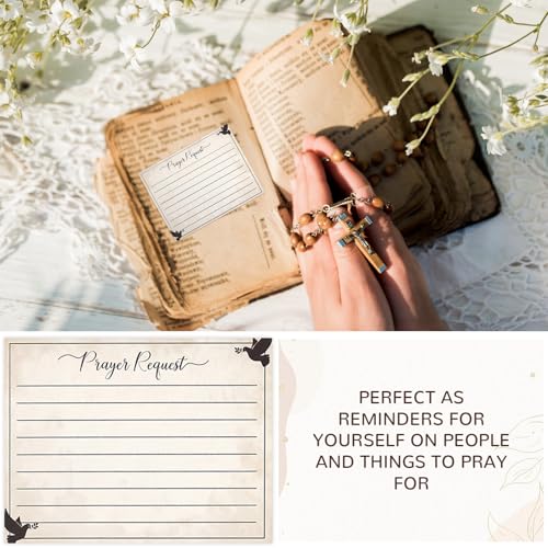 Croblissful Prayer Request Box with 100 Pcs Prayer Cards, Wooden, Walnut - style: Walnut