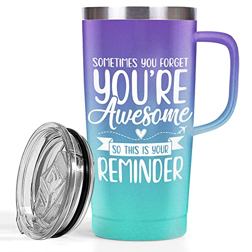 SANDJEST 20oz Travel Tumbler With Handle Inspirational Gift For Women, Colleagues, Mom, Motivation Gift Idea for Mother's Day, Birthday Gifts For Her - color: Inspiration 2