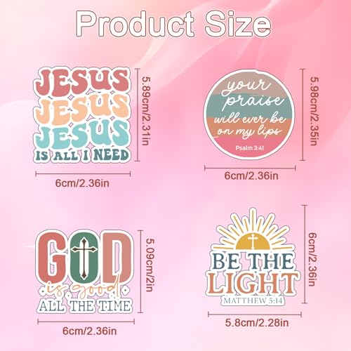100 Pcs Boho Bible Verse Stickers Religious Water Bottle Stickers - style: Boho Bible Verse