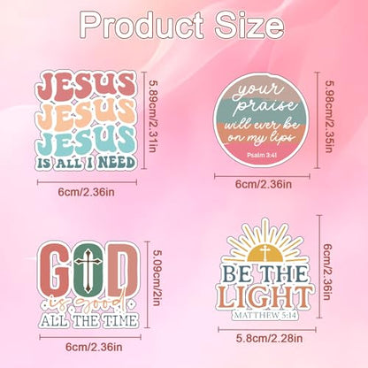 100 Pcs Boho Bible Verse Stickers Religious Water Bottle Stickers - style: Boho Bible Verse