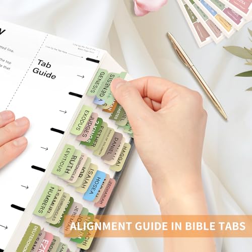 Taja Bible Tabs, 75 Large Print Index Tabs for Women & Men - color: B-gentle Foliage