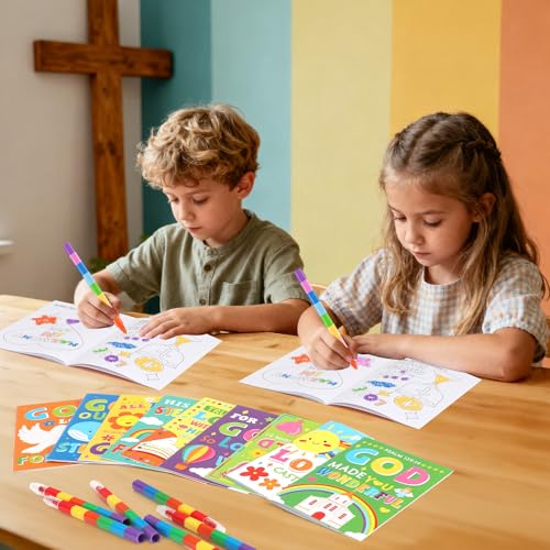 BenLouis 60Pcs Bible Verses Mini Coloring Books Bulk for Kids Party Favors - style: Bible