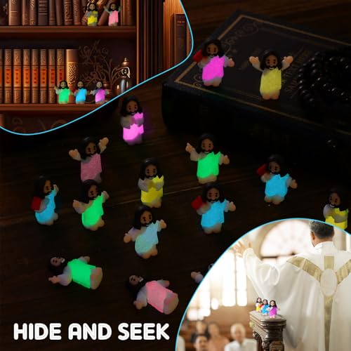 CroBlissful 25 Pcs Little Jesus Figurine Glow in the Dark, Adorable Styles - style: Adorable Styles